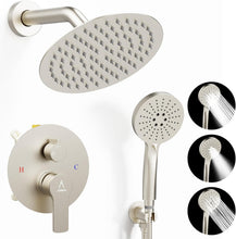 Load image into Gallery viewer, Luxury 8-Inch Rain Shower Faucet Set with Brass Valve Kit in Brushed Nickel