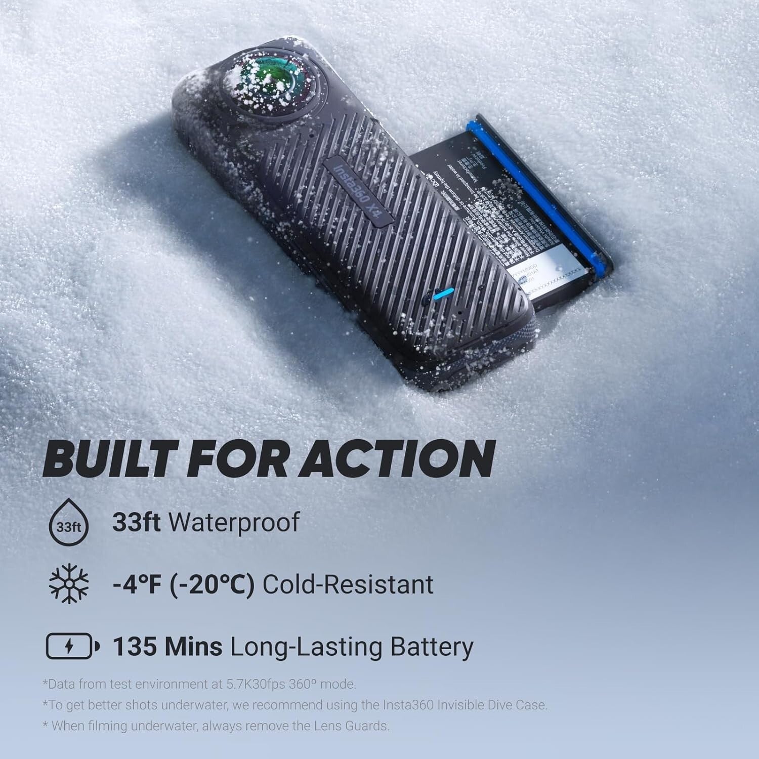 Compact 8K 360 Camera with Gorilla Glass Touchscreen & AI Editing - Rugged Build