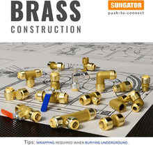 Load image into Gallery viewer, Versatile 1/2 Inch Push-to-Connect Plumbing Fittings - Safe and Durable 12 Pack