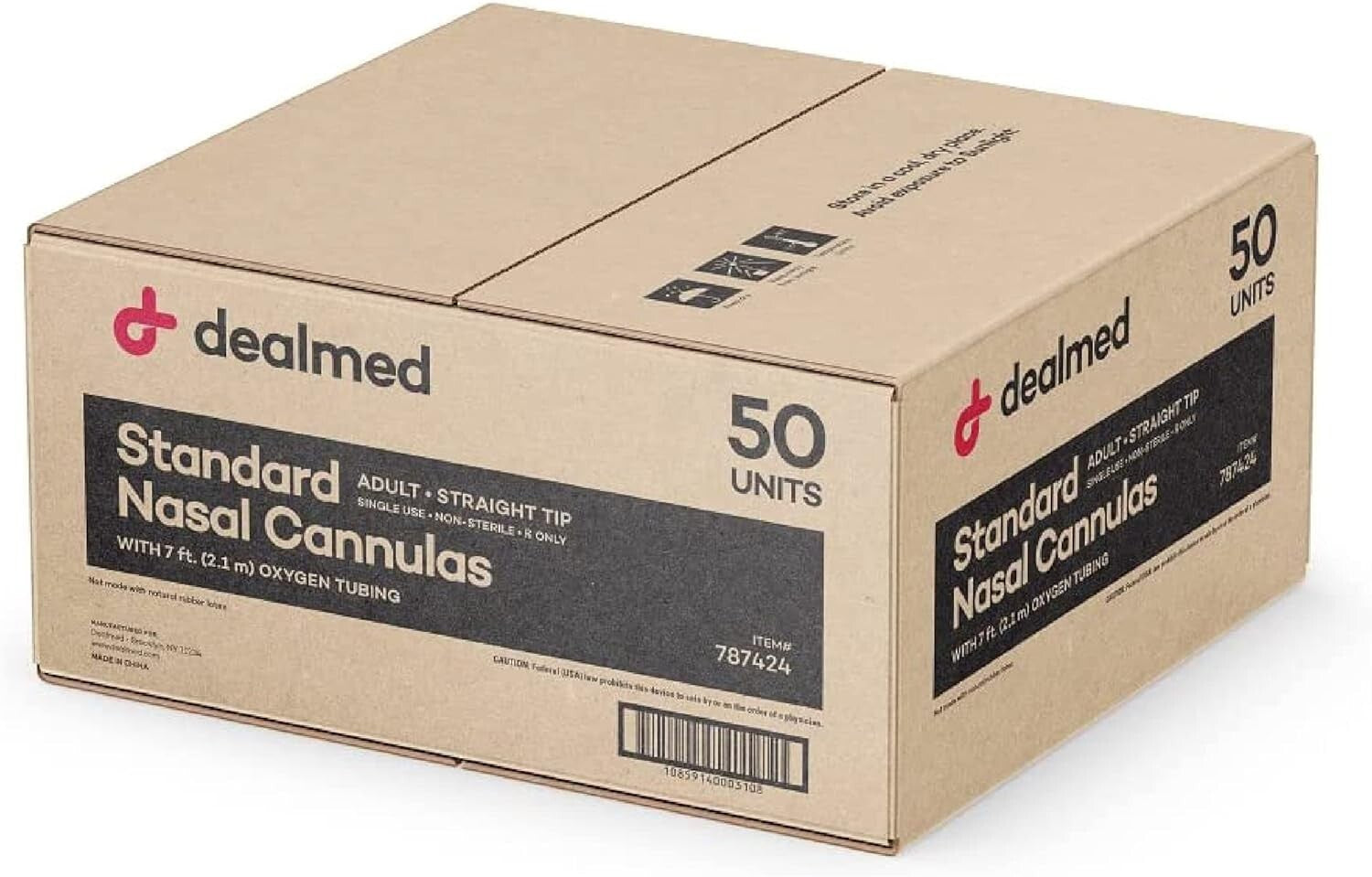 Adult Standard Nasal Cannula 50 Pack – Soft Green Lightweight Design for Oxygen