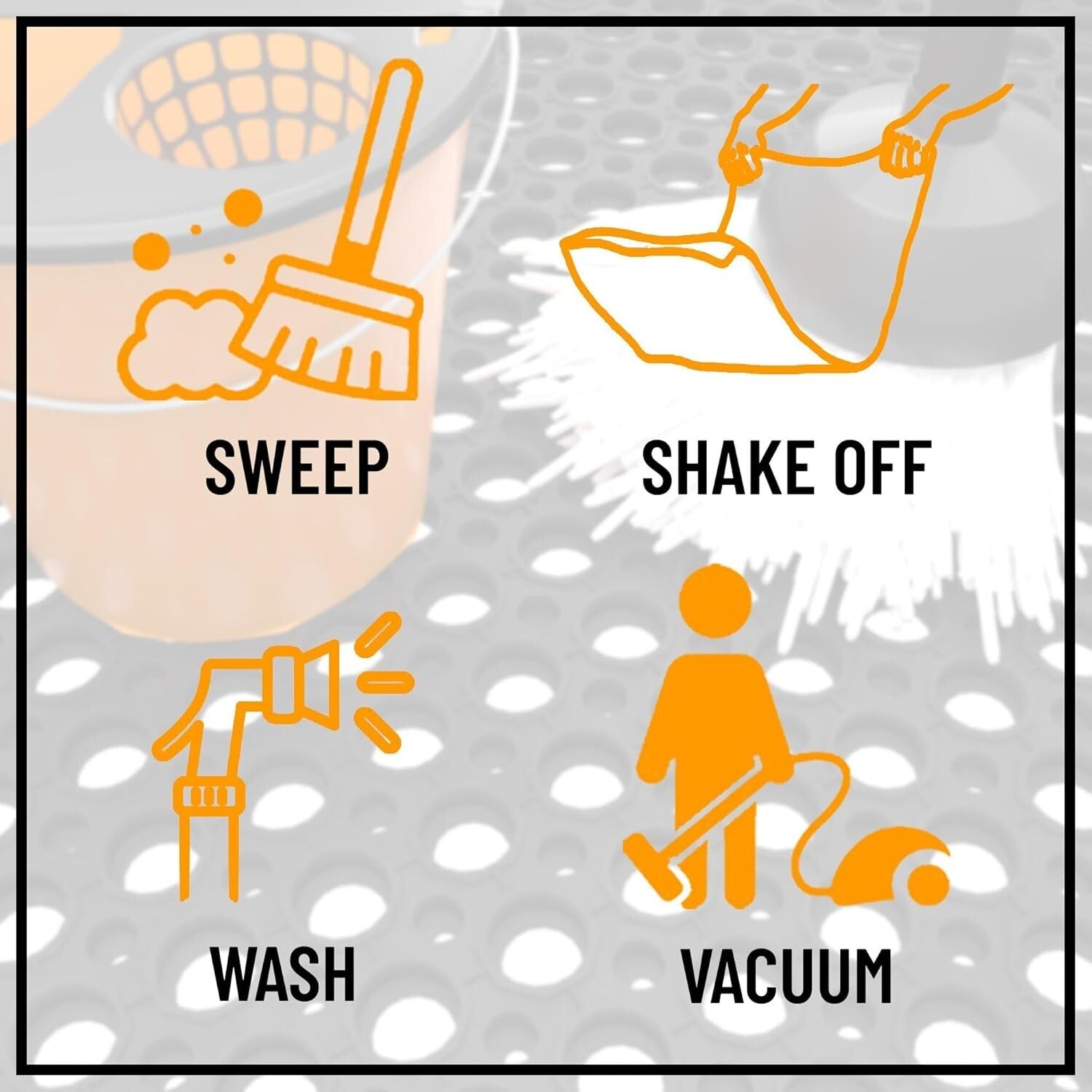 Durable Indoor/Outdoor Rubber Doormat 3'x5' - Low Profile & Fade Resistant