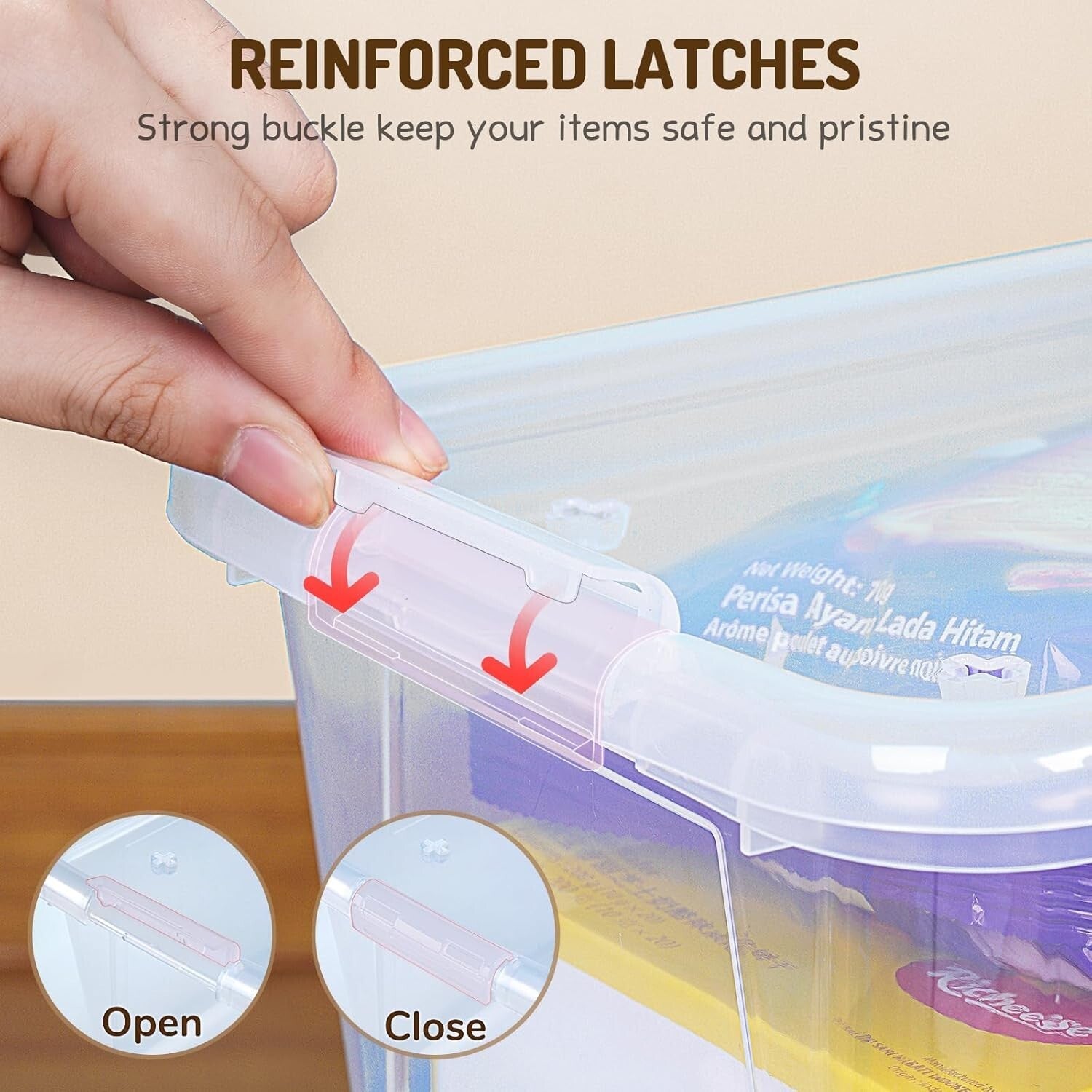 12 Pack Clear Plastic Storage Bins with Lockable Lids - Ideal for Classroom Toys