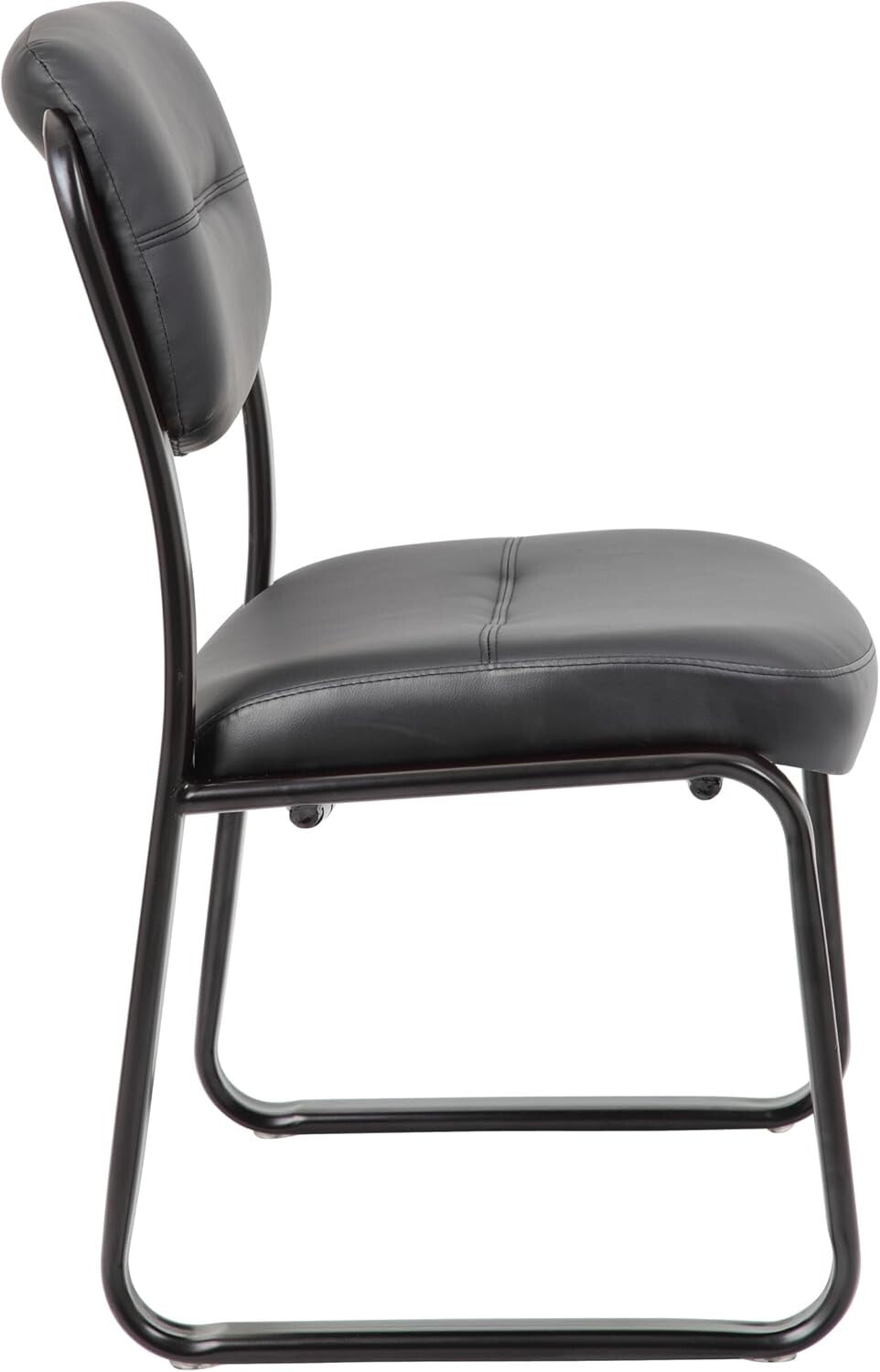 Upholstered Black Side Chair with Contoured Cushions – Ideal for Professionals