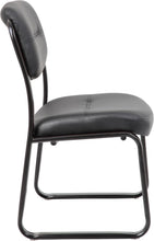 Load image into Gallery viewer, Upholstered Black Side Chair with Contoured Cushions – Ideal for Professionals