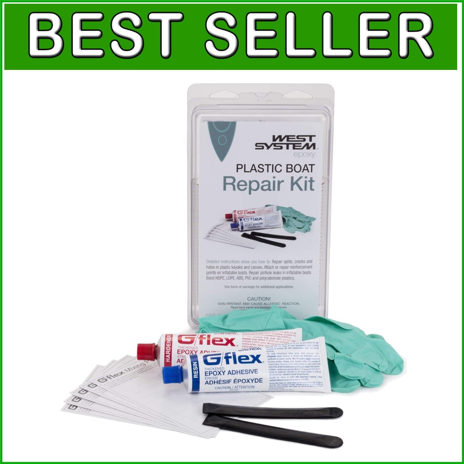 Durable Inflatable & Plastic Boat Repair Kit with Illustrated Instructions