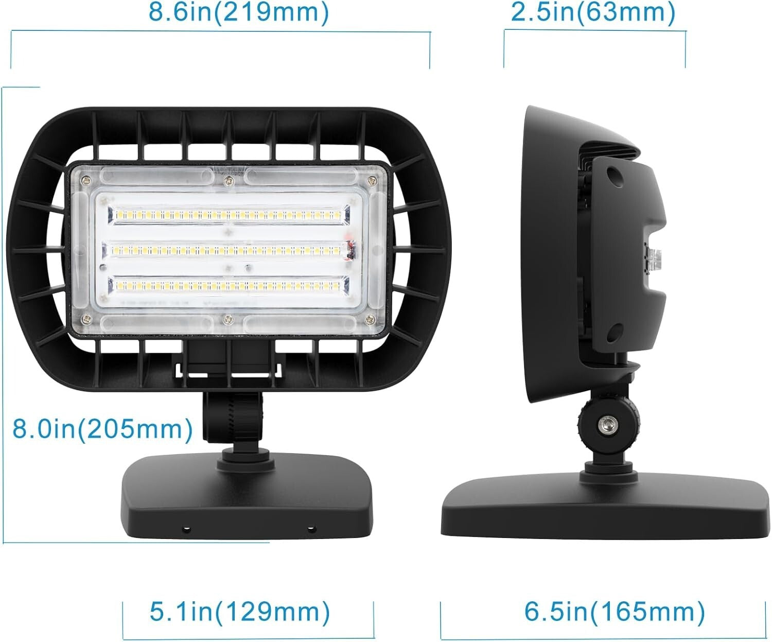 Energy-Saving 50W LED Flood Light Set - IP65 Waterproof, Dusk to Dawn Automation