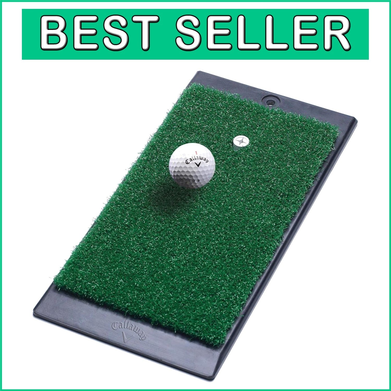 Elite Golf Practice Mat - 24"x12" Rubber Hitting Mat for Indoor & Outdoor Use