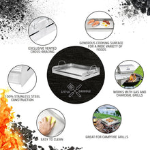 Load image into Gallery viewer, Portable Stainless Steel Griddle with Removable Handles - Ideal for Camping