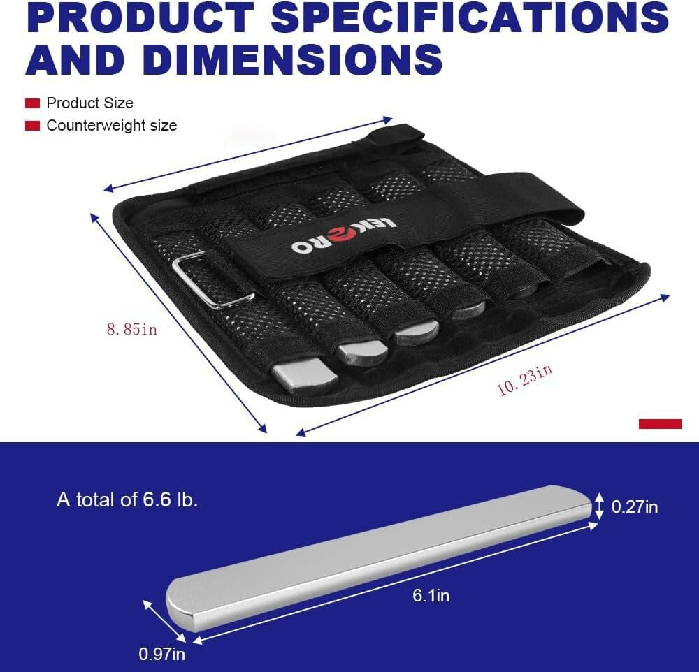 Customizable 6.6 Lbs Fitness Weights for Walking, Jogging, and Strength Training