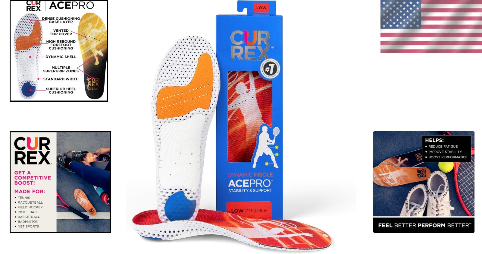 Lightweight Silicone Insoles with Super Grip for Sports Agility - Low Arch