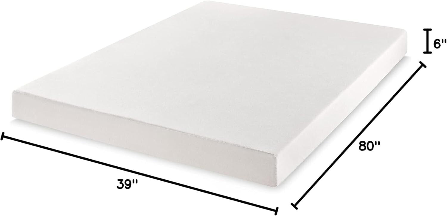 6-Inch Bed-in-A-Box Memory Foam Twin XL Mattress with Green Tea Infusion