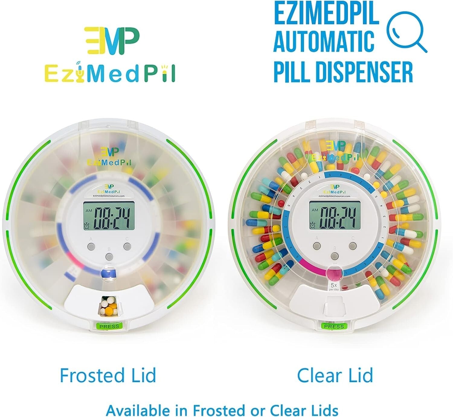 Secure Automatic Pill Dispenser with 6 Alarms and Large LCD - Caregiver's Aid