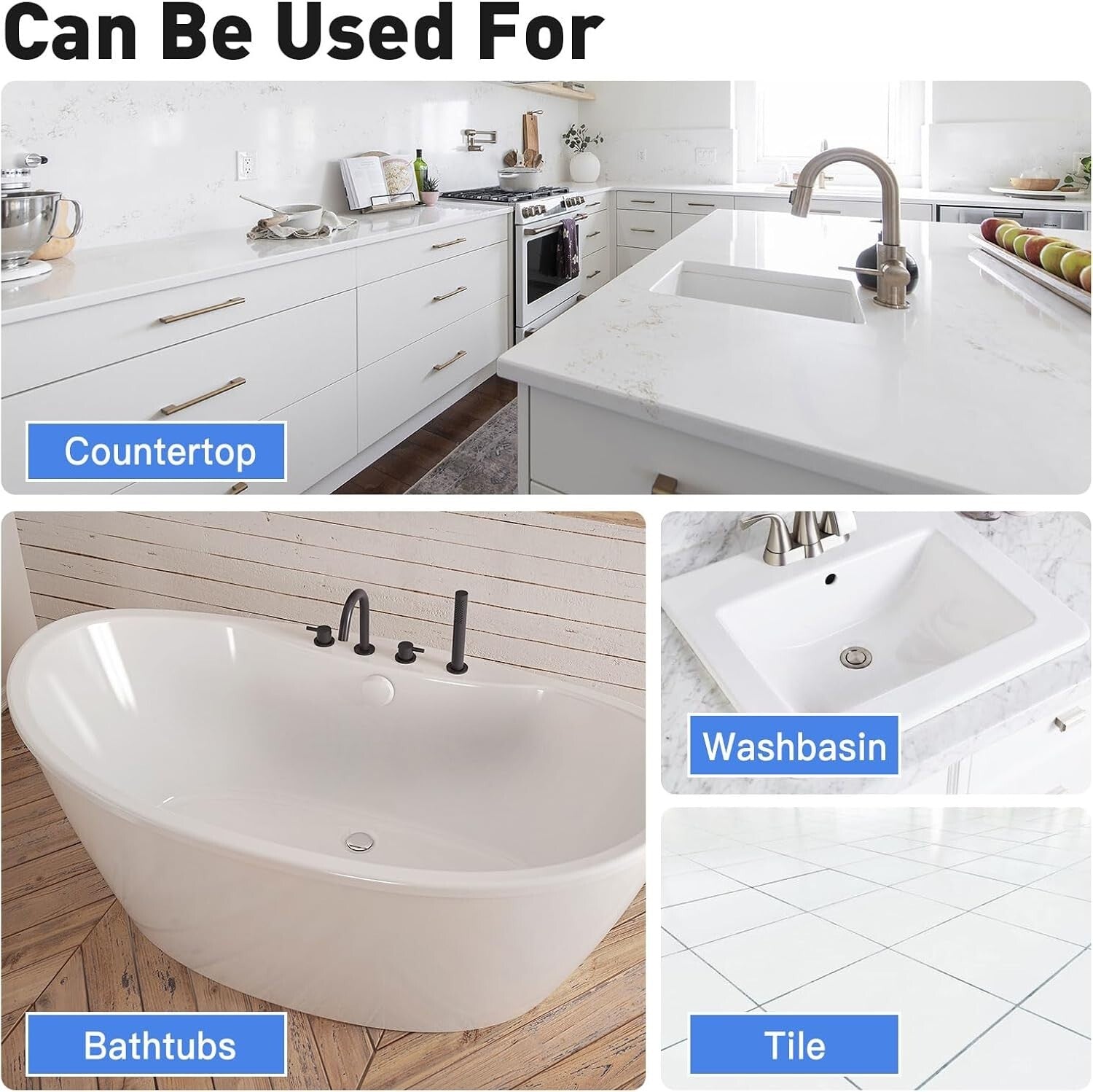 DIY Tile & Bathtub Refinishing Kit - Water-Based & Easy Cleanup - 3 Pack
