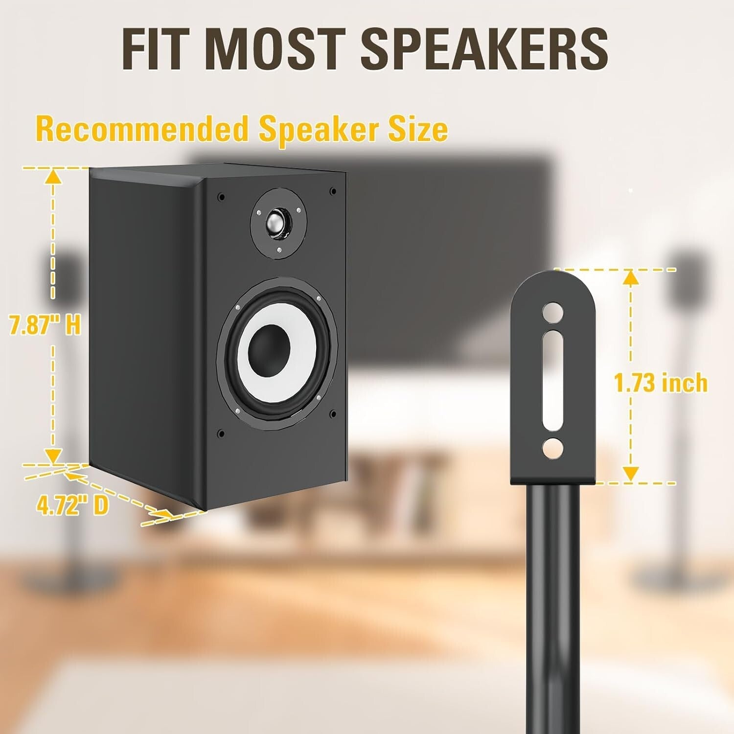 Height Adjustable Speaker Stands - Heavy Duty Floor Mounts with 11 LBS Capacity