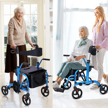 Load image into Gallery viewer, Compact Foldable 2-in-1 Senior Walker with Padded Seat &amp; Reversible Backrest