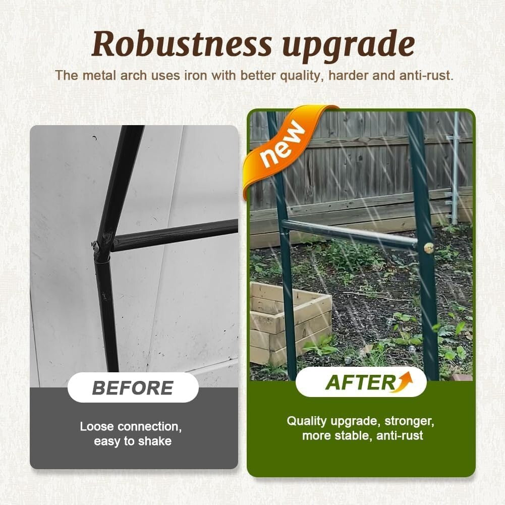 Sturdy 7.9Ft Metal Garden Trellis Arch - Ideal for Climbing Plants & Decorations