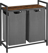 Load image into Gallery viewer, Elegant Laundry Sorter with Removable Bags and Sturdy Metal Frame - 24.2 Gallon