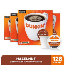 Load image into Gallery viewer, Dunkin Hazelnut Flavor K-Cup Pods, 128 Count for Effortless Coffee Indulgence