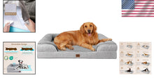 Load image into Gallery viewer, Extra Large Memory Foam Dog Couch with Non-Slip Base &amp; Washable Cover - Grey