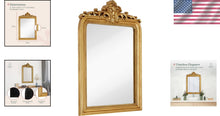 Load image into Gallery viewer, 24x36 Ornate Gold Baroque Mirror - Perfect for Bathroom or Entryway Walls