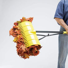 Load image into Gallery viewer, Ergonomic 3-in-1 Leaf Picker Rake with Adjustable Handle - Garden Tool in Yellow