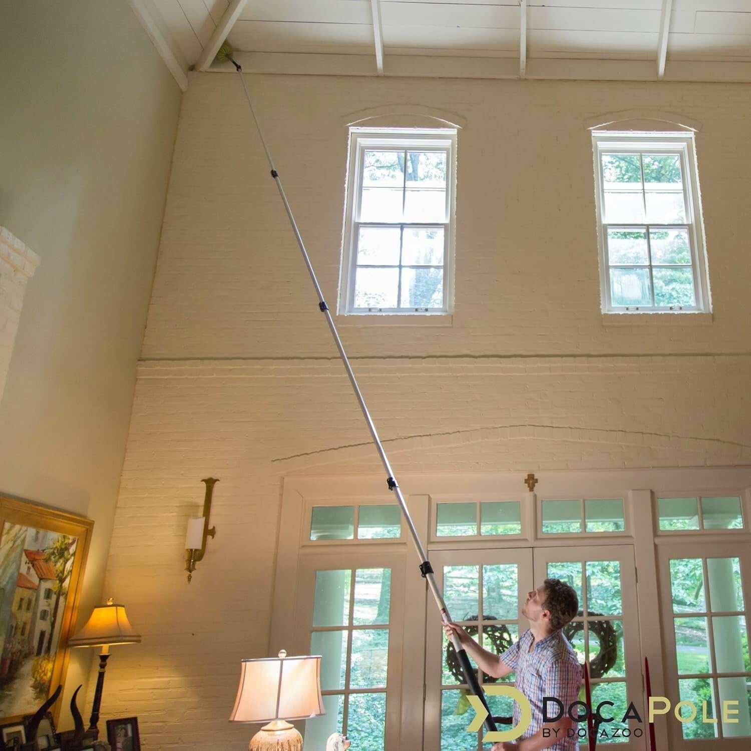 All-in-One 6-24 Ft Telescoping Cleaning Kit with Cobweb Duster & Window Squeegee