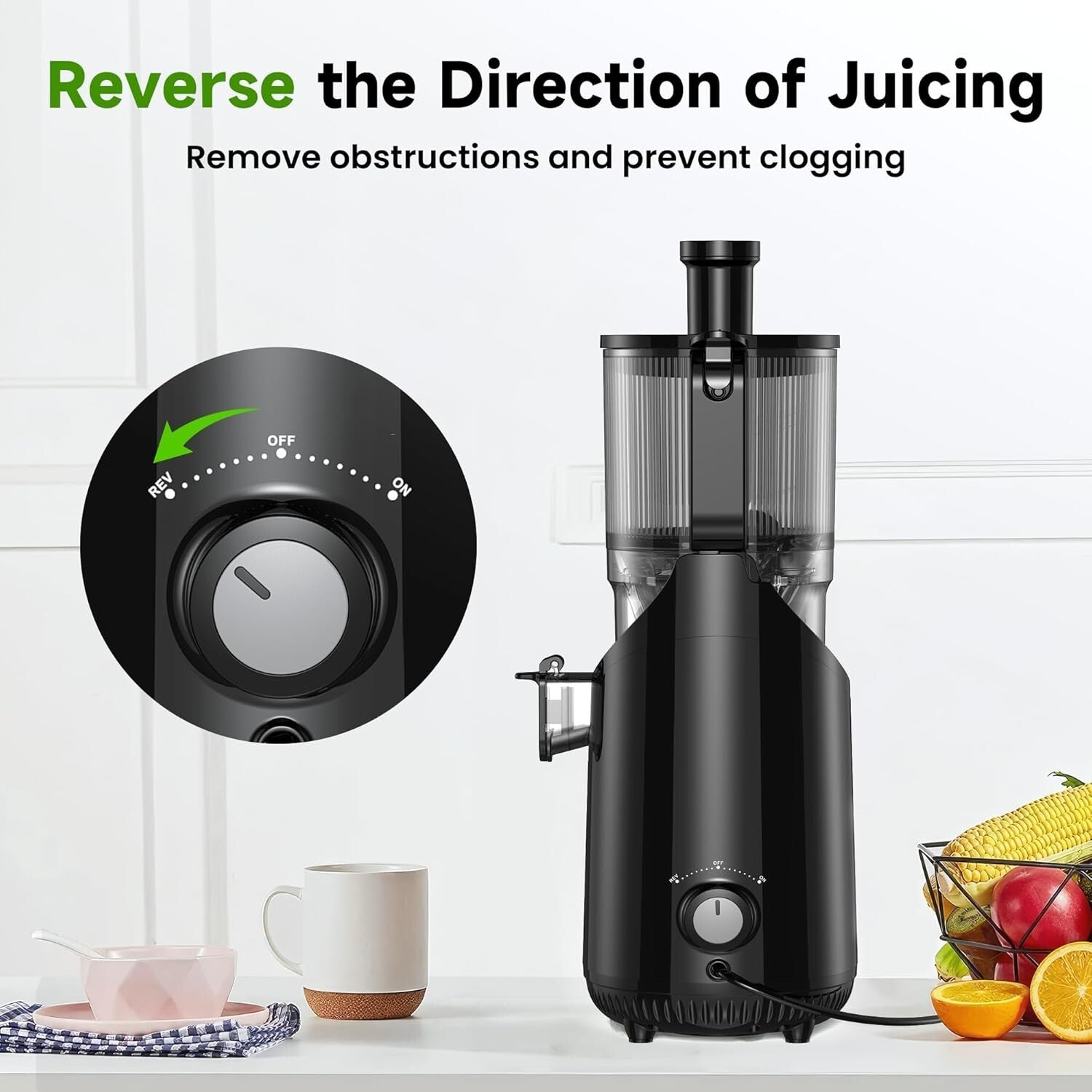 Easy Clean Cold Press Juicer with High Yield Functionality and Safety Features
