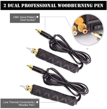 Load image into Gallery viewer, Adjustable Temperature Wood Burning Kit with Dual Pens &amp; Accessories for Artists