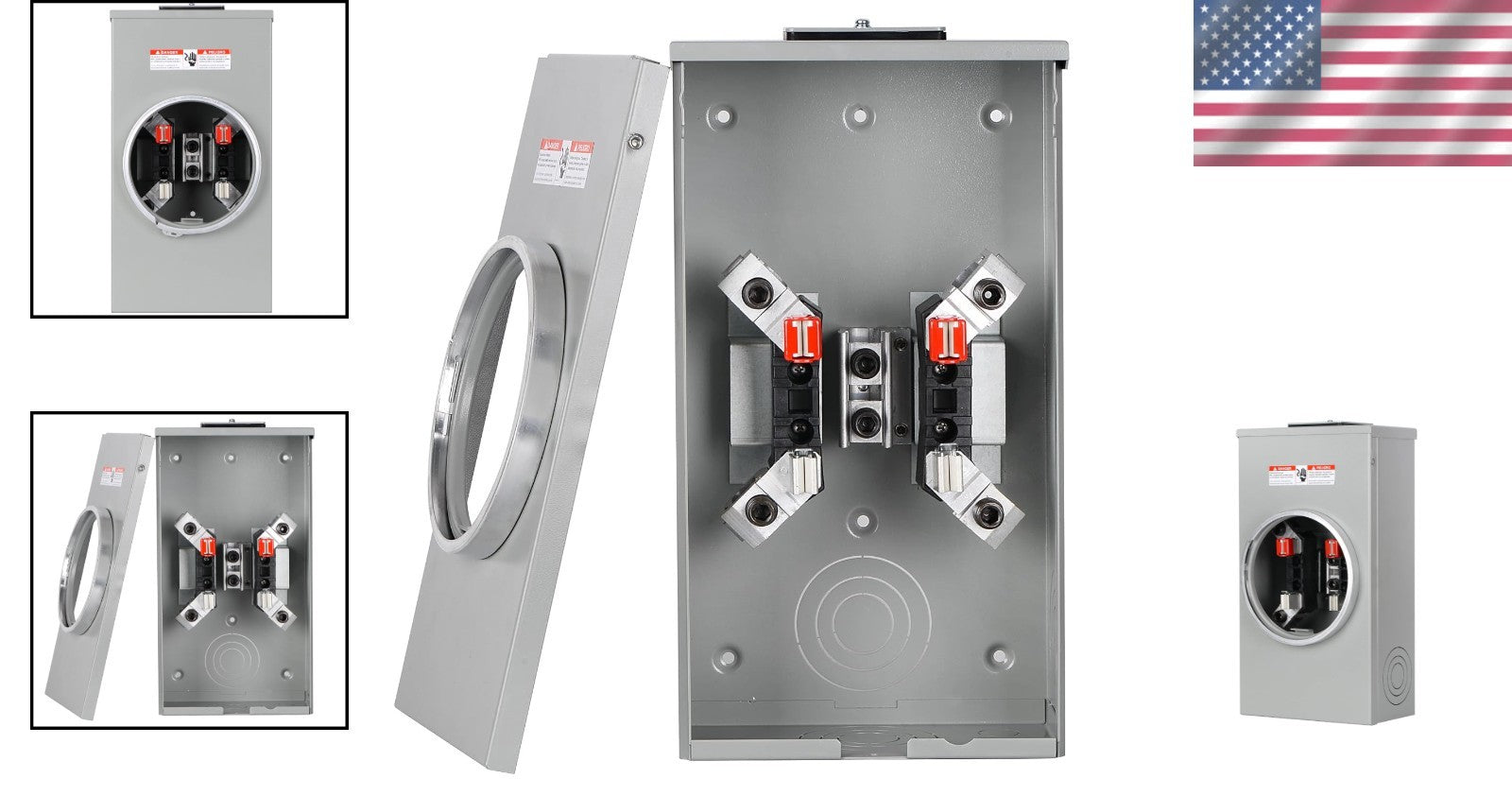 Lightweight 200 Amp Surface Mount Meter Socket with Durable Steel Housing