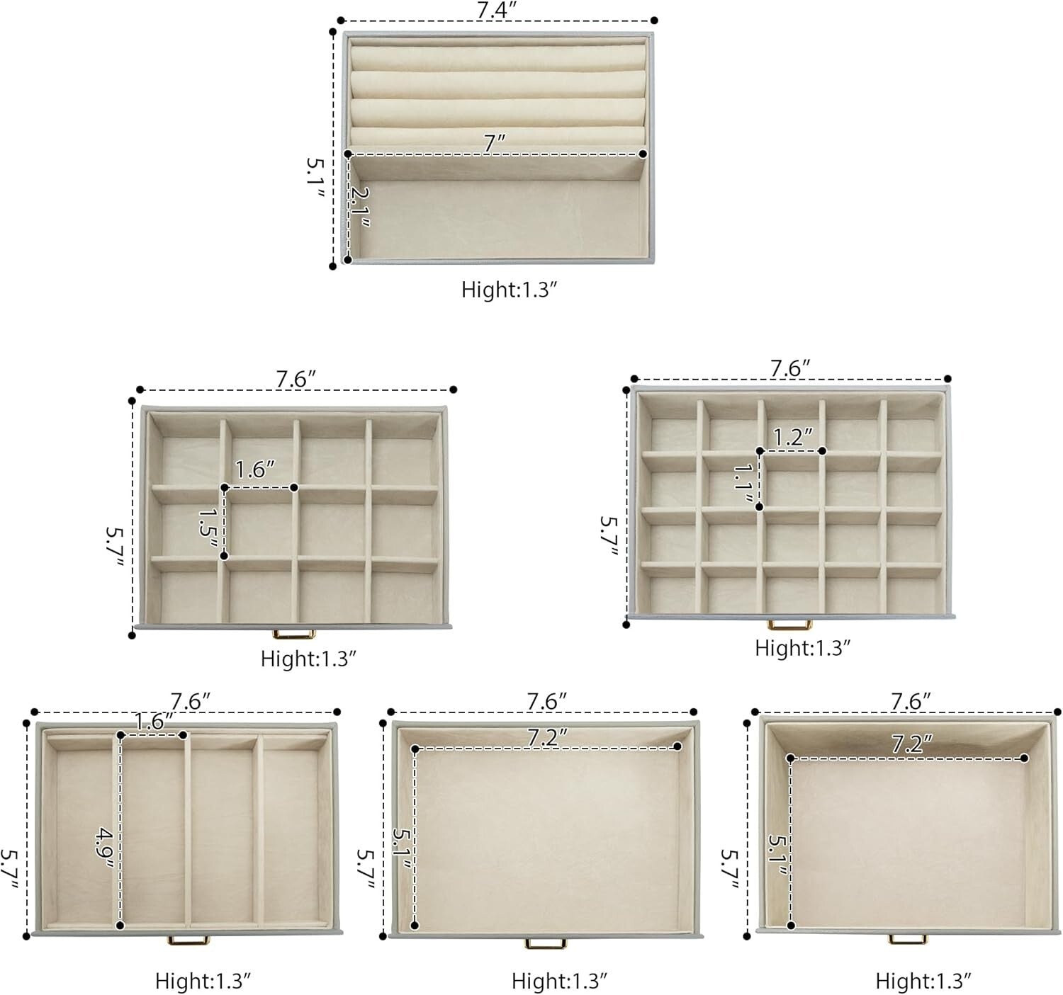 Elegant 5-Drawer Jewelry Organizer with Mirror - Dustproof Leather Storage