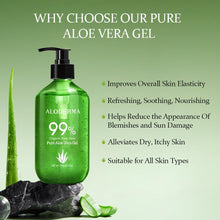 Load image into Gallery viewer, Hydrating Aloe Vera Gel - 99% Organic Formula for Face, Body &amp; Scalp, 3-Pack
