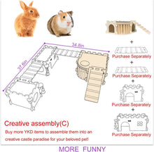 Load image into Gallery viewer, Extra Large Rabbit House with Ladder and Hay Feeder for Small Animal Comfort
