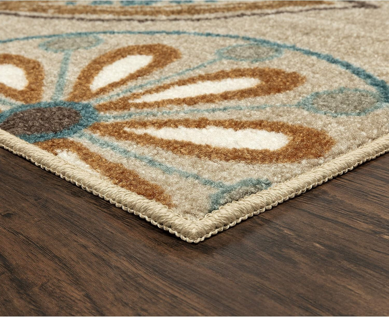 Large 3'4 x 5' Floral Area Rug - Stain Resistant, Easy Care for Eclectic Spaces