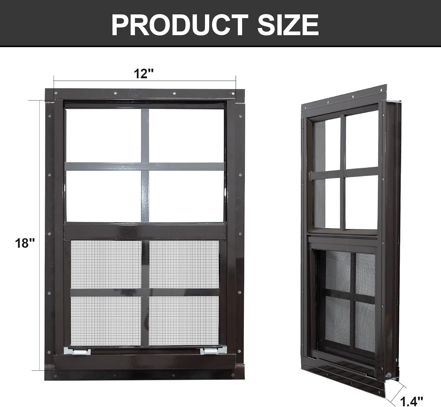 Aluminum Framed 2 Pack Shed Windows 12x18 - Perfect for Playhouses & Garages