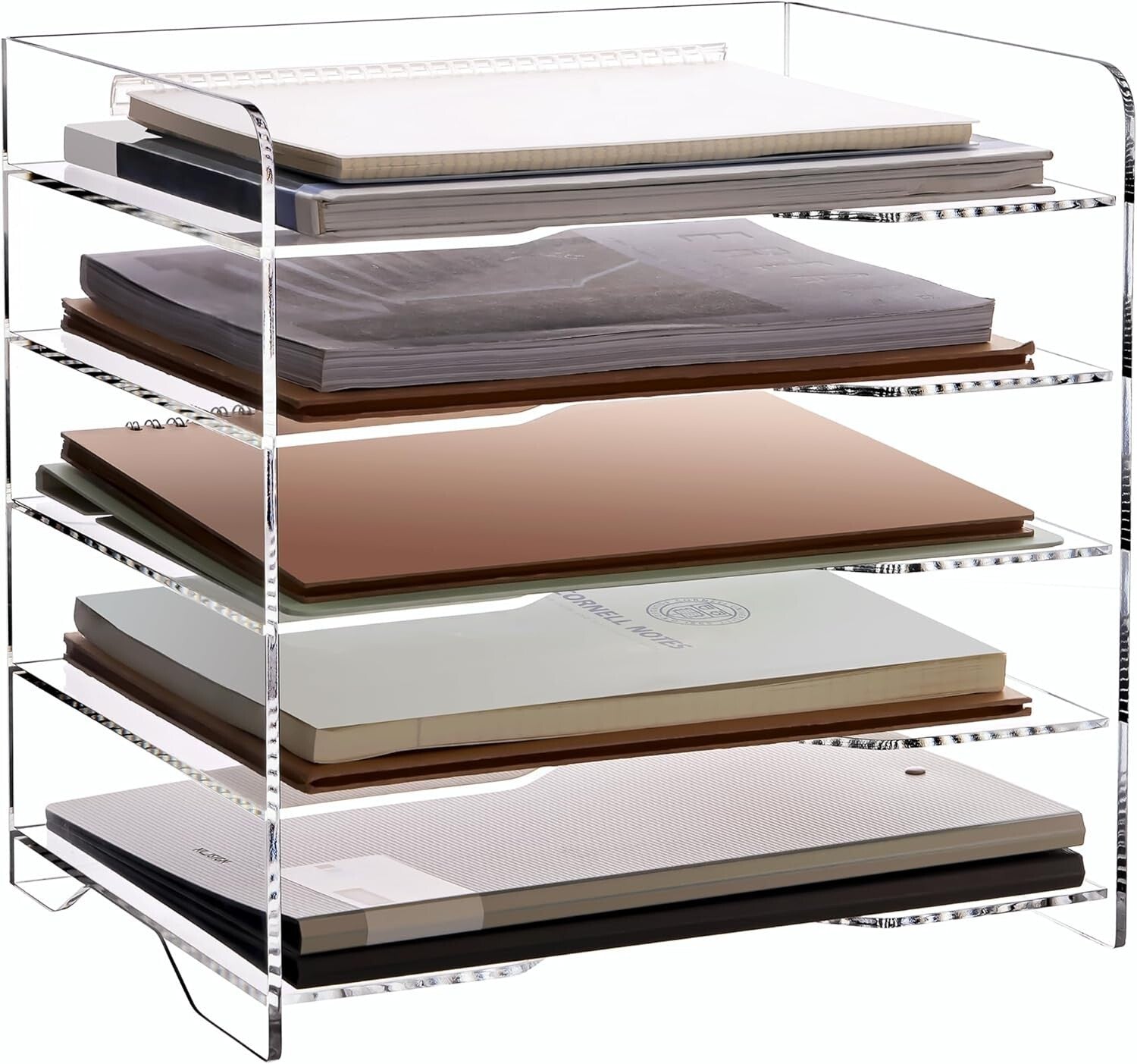 Robust 5-Tier Letter Tray Organizer with Portable Handles for Effortless Access