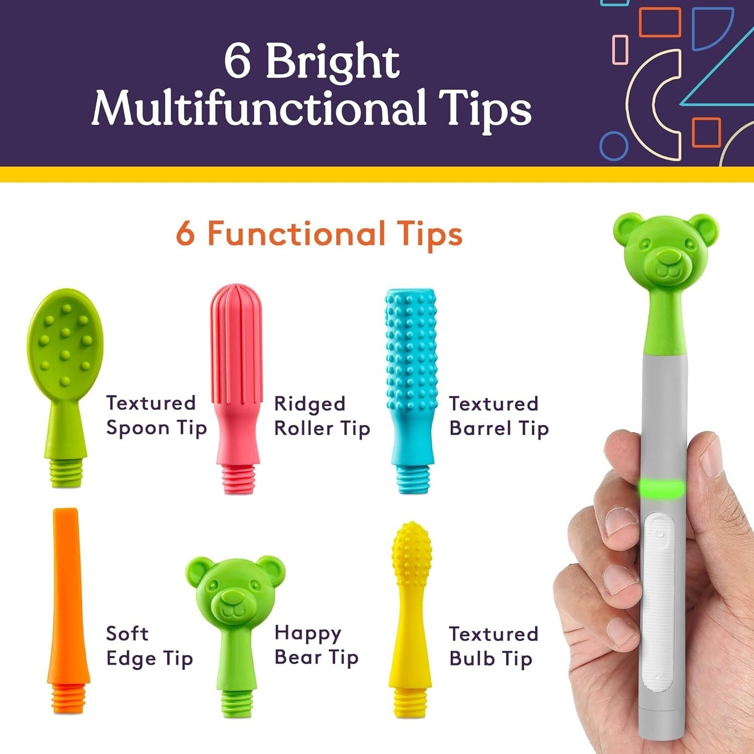 All-in-One Oral Sensory Stimulation Kit with Soft Textured Heads and Storage Bag