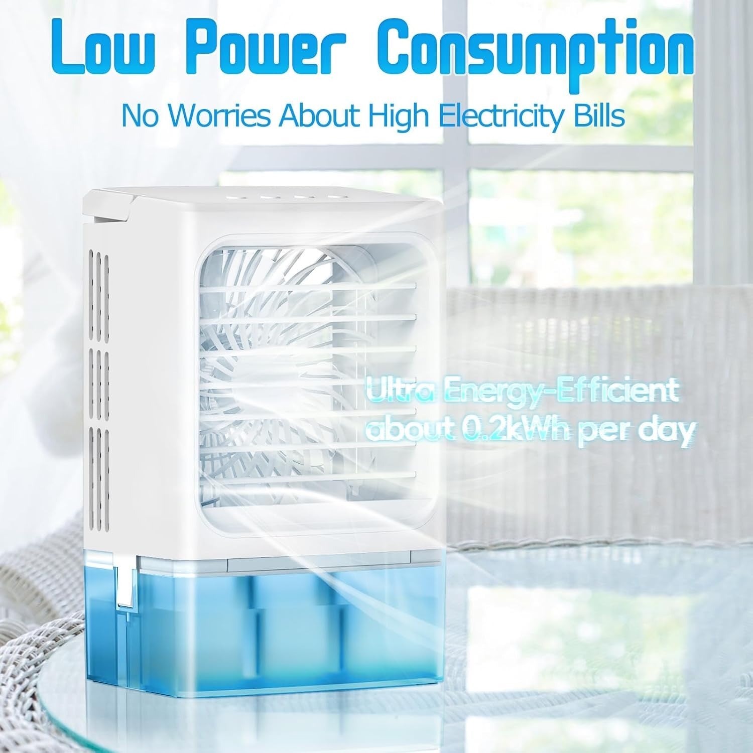 Energy-Efficient Personal Air Conditioner - Portable Design for Camping & Office