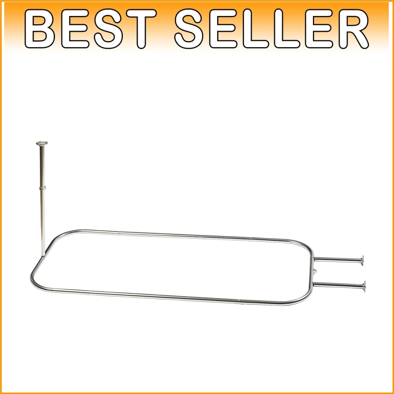 Freestanding Tub Oval Shower Curtain Rod - Rustproof Aluminum, Fits 60" x 28"