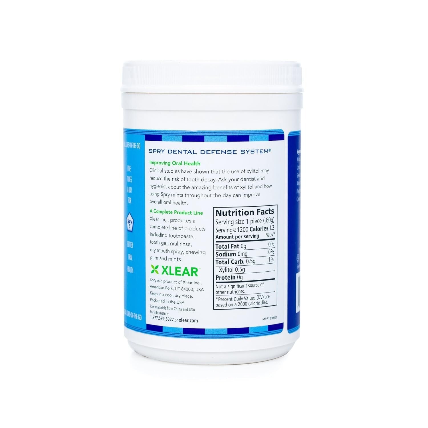 Dentist-Recommended Xylitol Peppermint Mints - 1200 Count Low-Calorie Treat