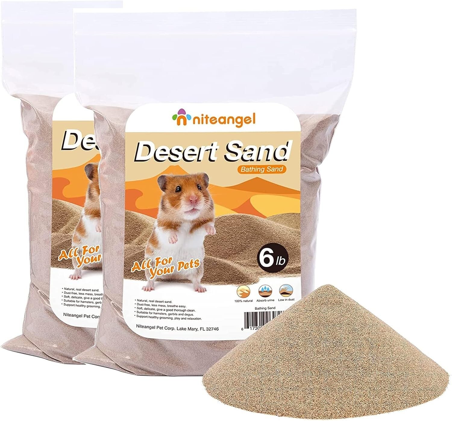 12lb Natural Bath Sand - Dust-Free Solution for Hamsters, Mice & Gerbils
