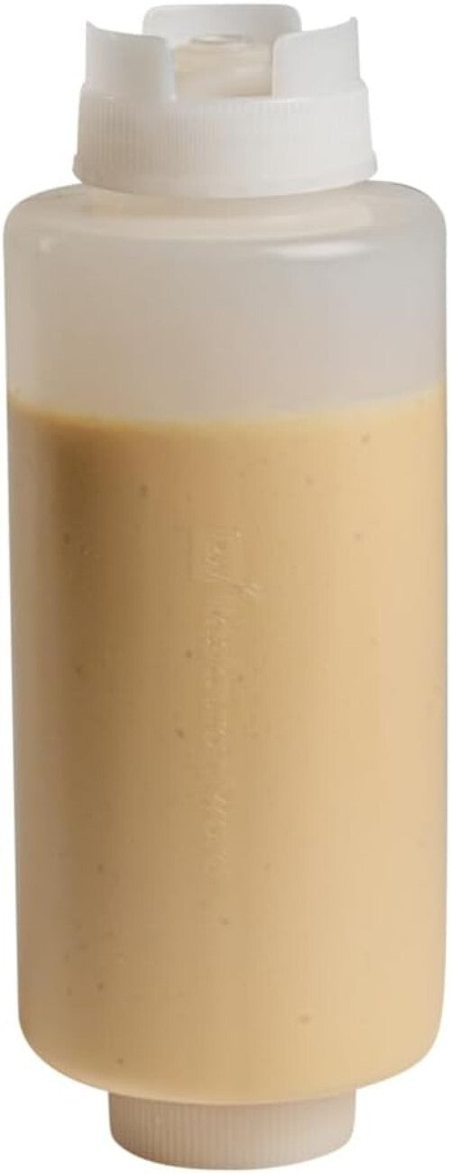 32oz Reusable Clear Squeeze Bottles - Perfect for Sauces & Oils (6 Count)