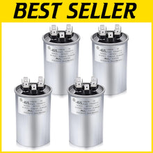 Load image into Gallery viewer, High-Performance 45/5 MFD Dual Run Capacitors, Compact 4.5” for Easy Install