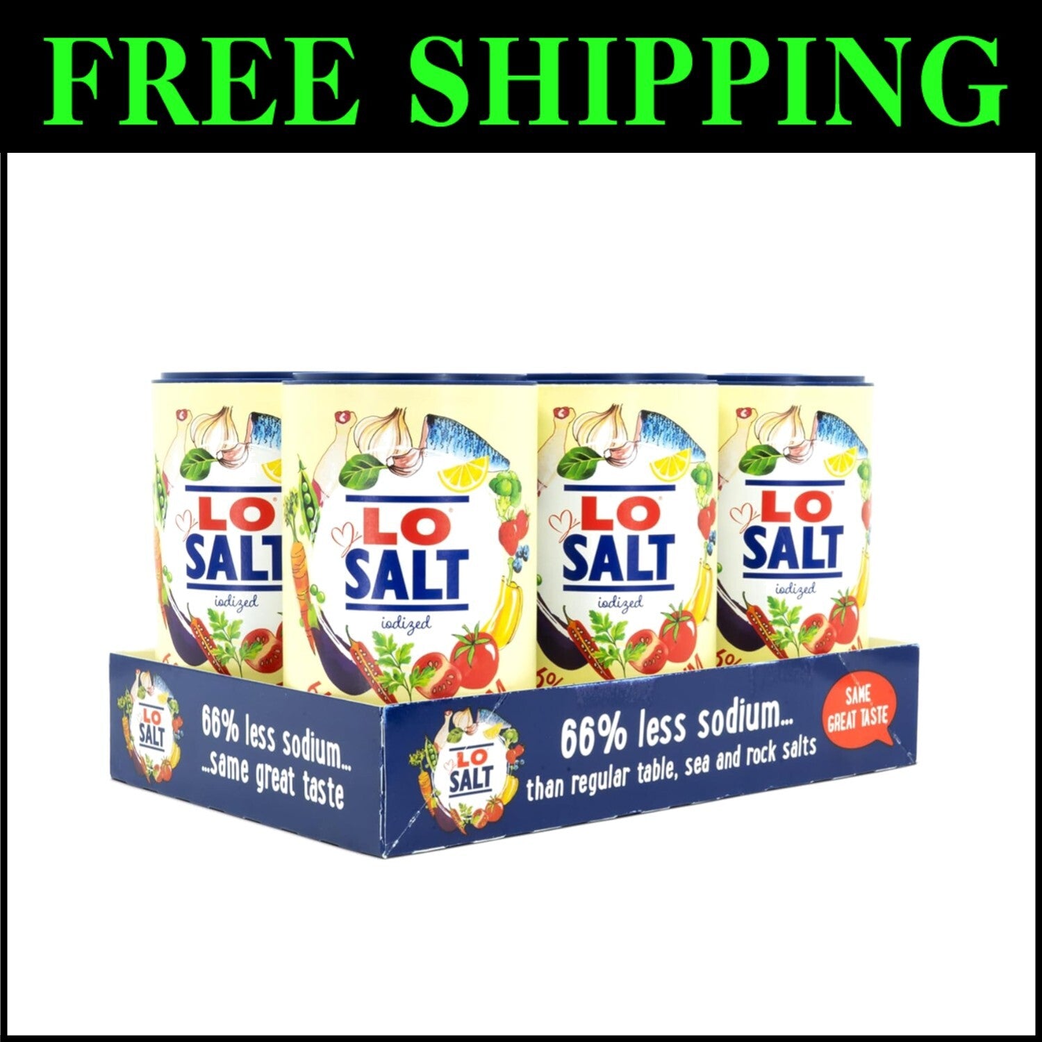 Great-Tasting Iodized Reduced Sodium Salt – Healthier Cooking Option, Pack of 6