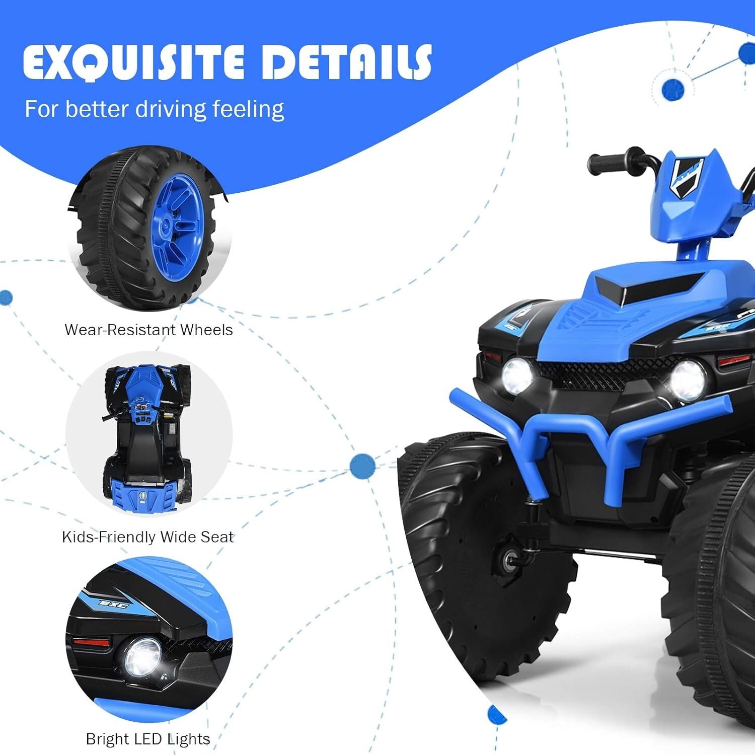 Interactive Kids 4 Wheeler ATV - Battery-Powered with Treaded Tires & Sounds