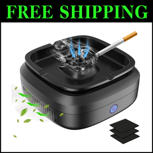Elegant Smokeless Ashtray for Smokers - Indoor & Outdoor USB Rechargeable Design