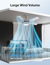 Load image into Gallery viewer, Whisper-Quiet 52-Inch Ceiling Fan &amp; LED Light with Timer - Remote Control 2 Pack