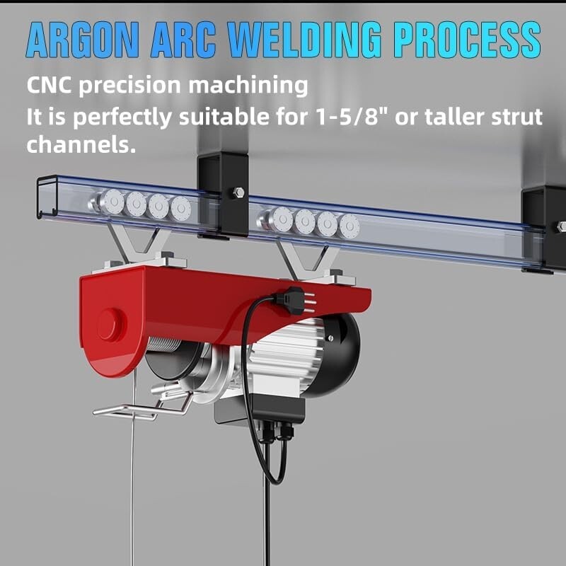 Heavy Duty 8 Wheel Roller Trolley - Easy Install for Electric Hoist Applications