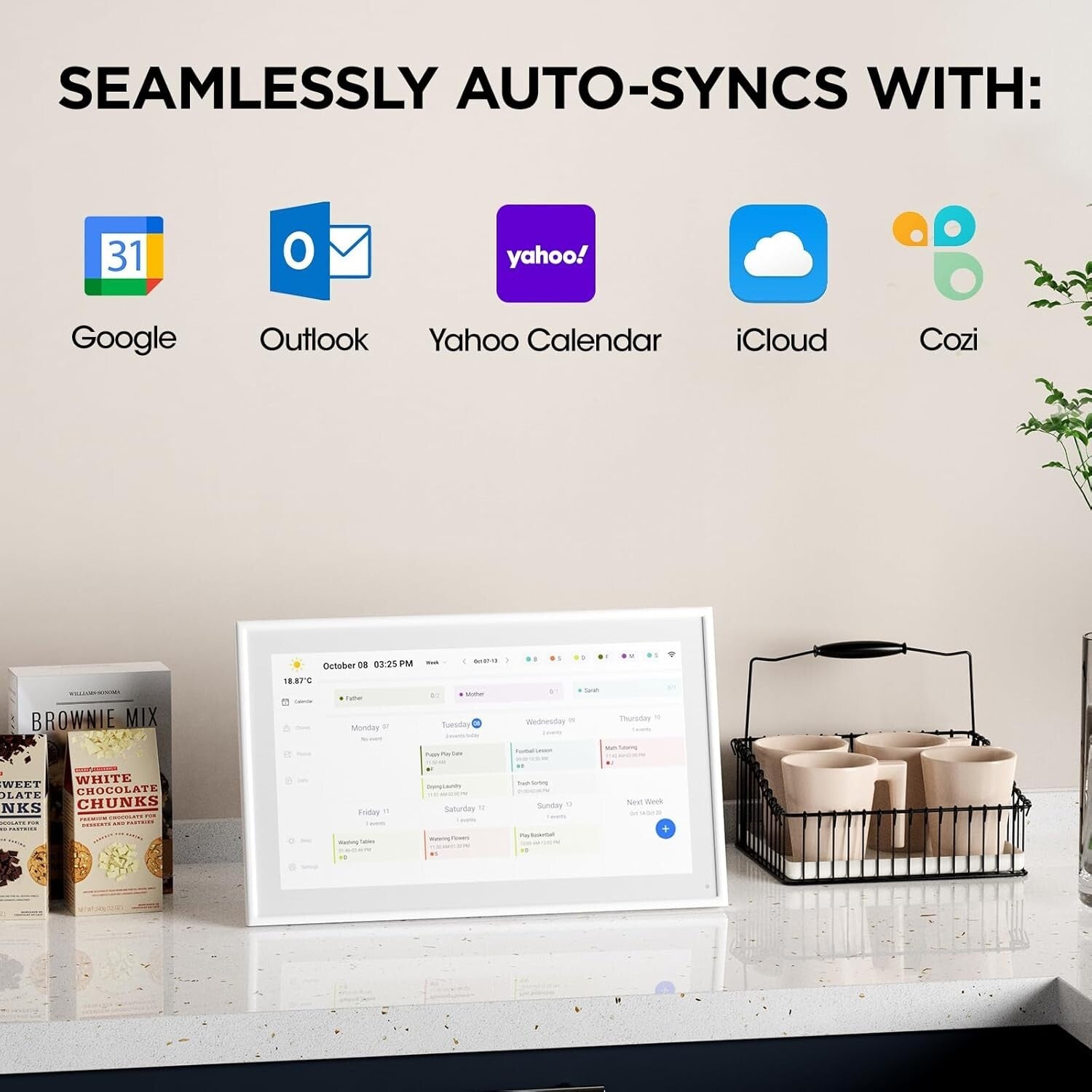 Multi-Functional 15.6'' Smart Family Calendar & Meal Planner with Remote Access