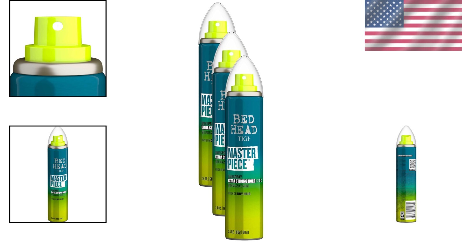 Pack of 3 Travel Size Bed Head Masterpiece Hairspray - Strong Hold & Shine