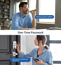 Load image into Gallery viewer, Keyless Entry Biometric Door Lock - Satin Nickel with Back-lit Keypad